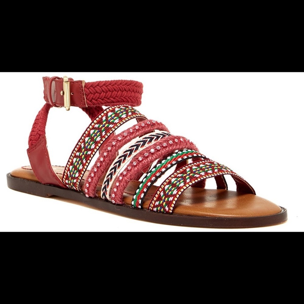 Mari A. Farren open toe canvas gladiator sandal